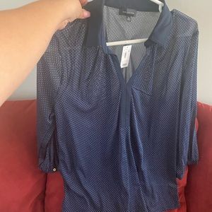 Sheer pin dot blouse from the limited
